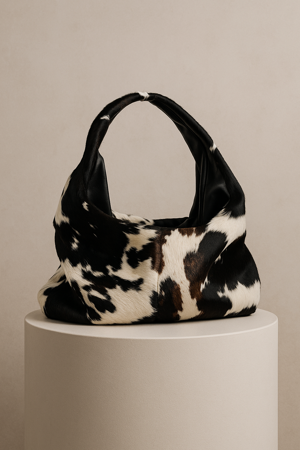 Cowprint Leather Shoulder Bag